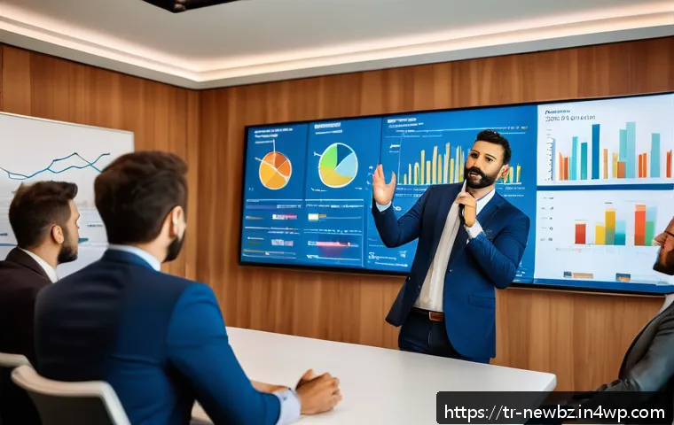 스타트업 성공 사례 초기 투자 유치 과정 - A confident Turkish entrepreneur presenting a startup pitch to a group of diverse angel investors in...